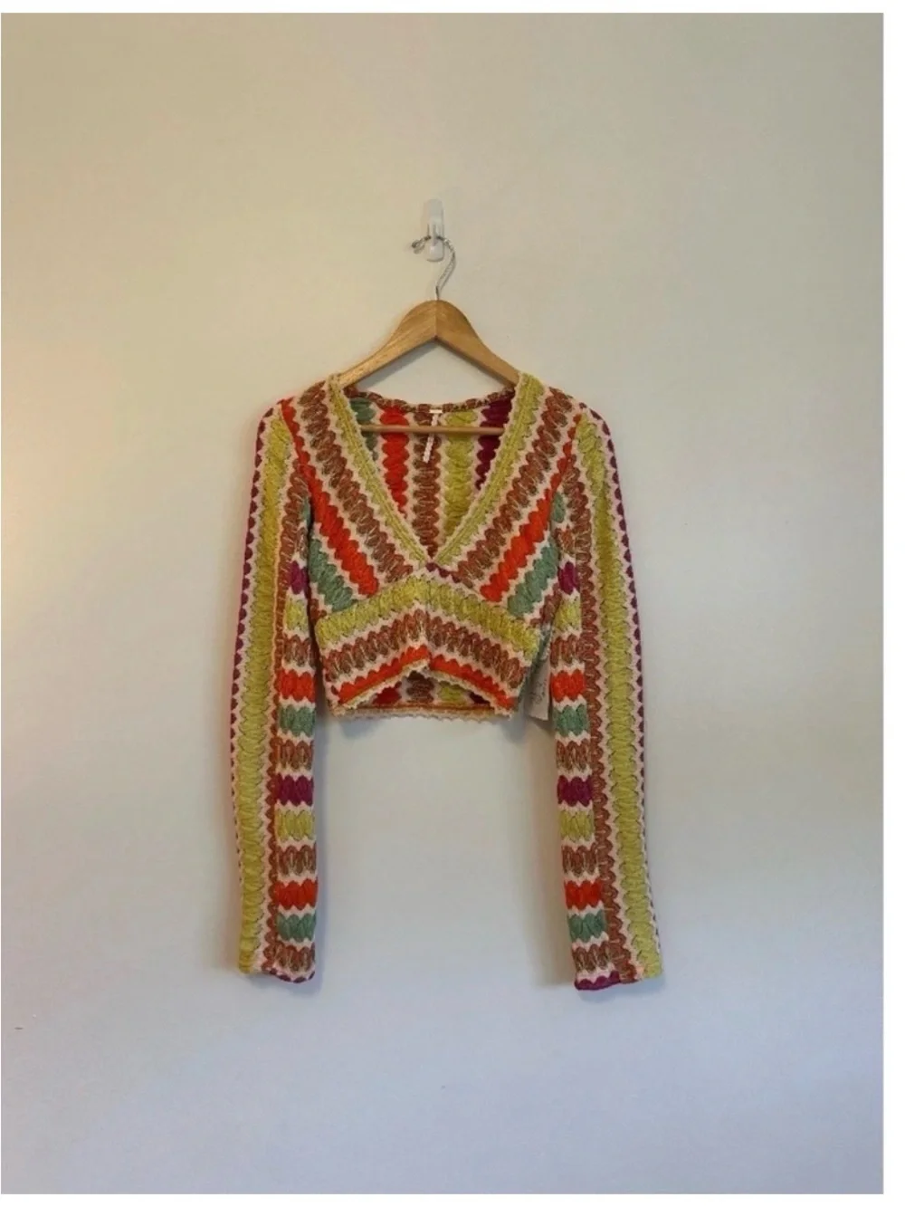 Free People Pop Surge Multi Color Metallic Crop Top | Size Small